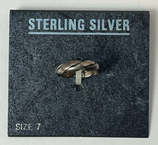 Sterling Silver Twist Band Design Size 7 Unbranded Made in Taiwan NEW