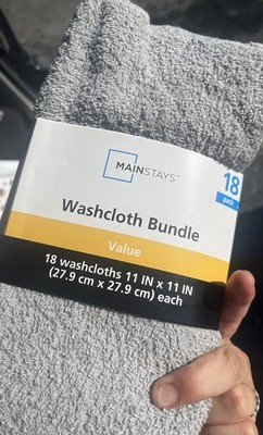 MAINSTAYS Grays And White Cotton Washcloth Pack - 18 Count Multicolor