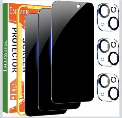 IMBZBK Paquete de 3 protectores de pantalla de privacidad para iPhone 15