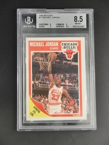 Michael Jordan 1989-90 Fleer Basketball #21 BGS 8.5 Bulls \[3hk