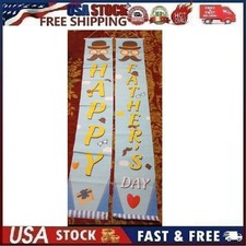 2 PC Father's Day Decorations Porch Sign - Happy Father  s Day Banner