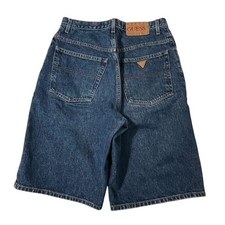 Vtg 90s GUESS Denim Jean Shorts Size 10 Jorts Wide Leg Loose Fit 31  Grunge Y2K