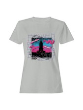 Officially Licensed Nasa Retro Neon Rocket Launch Design Women's T-shirt