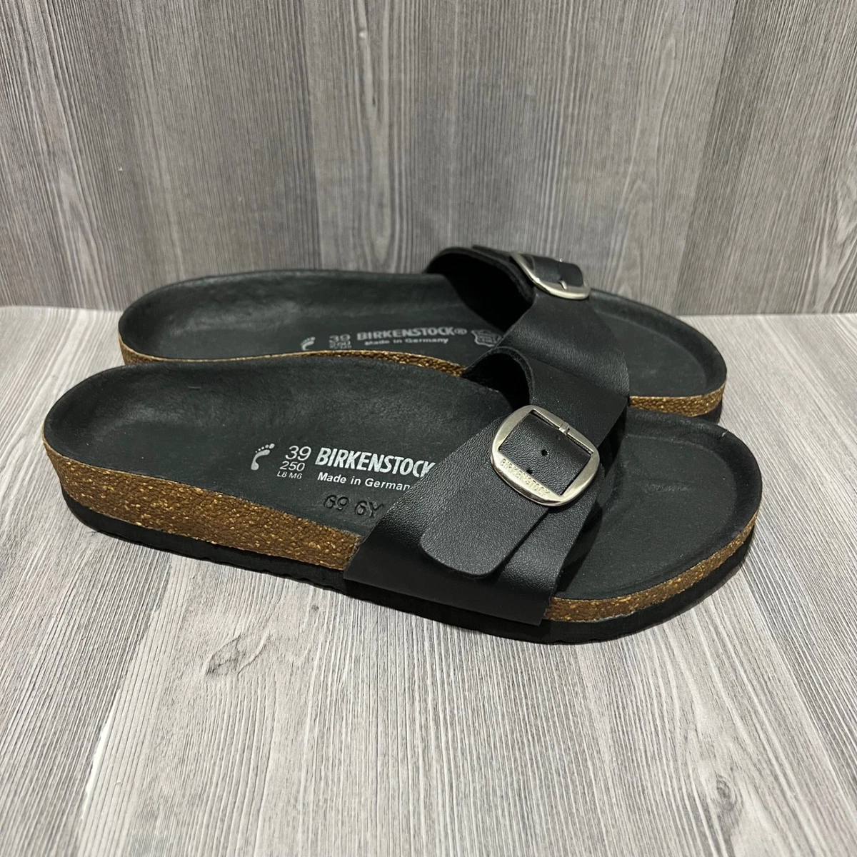 Birkenstock Madrid BS Birko Flur Sandal Metallic Stone Black Men 10/EU 43 NWB Birkenstock Black Madrid Sandals for Women for sale | eBay main image 4