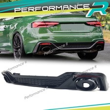 RS5 Optik Schwarz Diffusor + Auspuff für Audi A5 F5 Coupe Sportback S Line 2020+