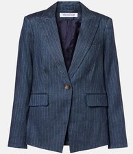 Veronica Beard women's Blue Stripe Obie Dickey Jacket - size 14 - retail 775