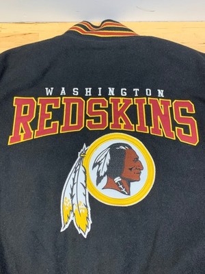 GIII NFL Washington Redskins Varsity Jacket Mens 2XL Black Embroidered 11799
