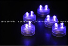 40 PURPLE SUPER Bright Dual LED Tea Light Submersible Floralyte Party Wedding