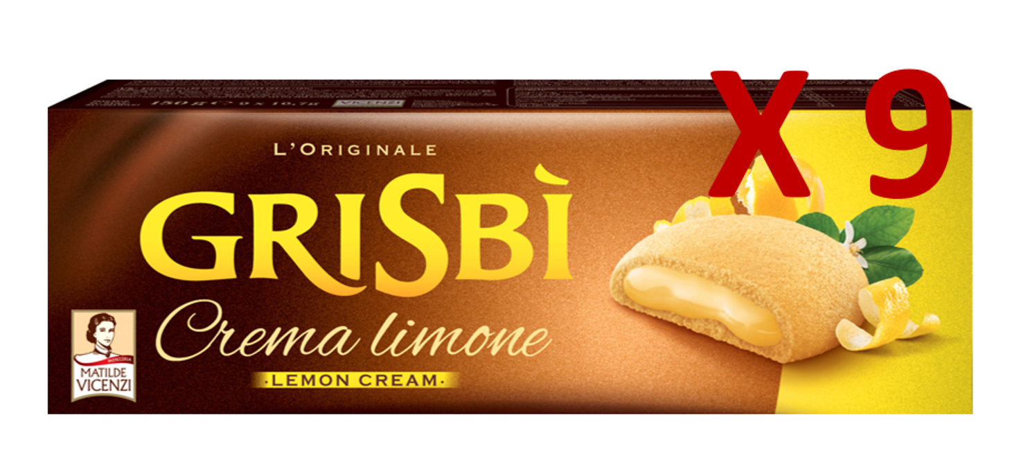 ""Matilde Vicenzi"" GRISBI 'shortbread biscuits with lemon cream 9X150g