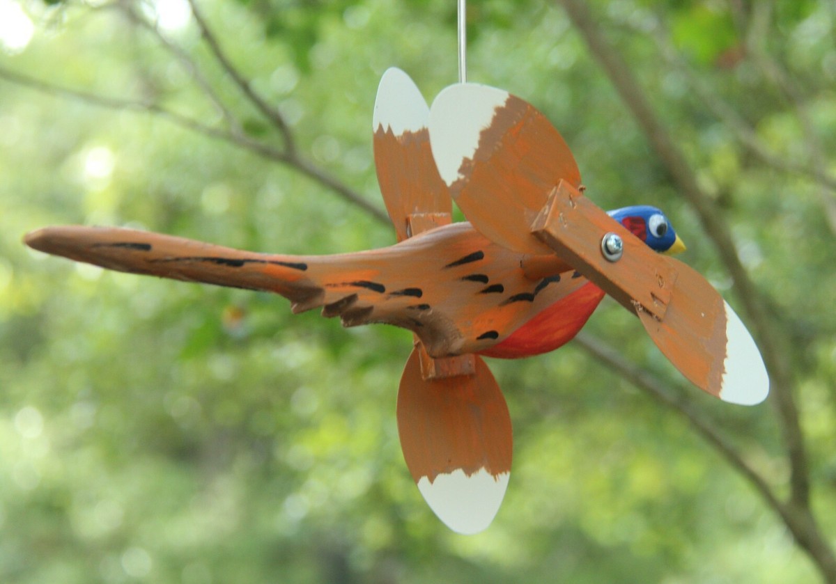 Pheasant Mini Whirligigs Whirligig Windmill Yard Art Hand made