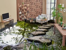 3D Stone Road Creek N774 Floor WallPaper Murals Floor Print Decal Eve 2023