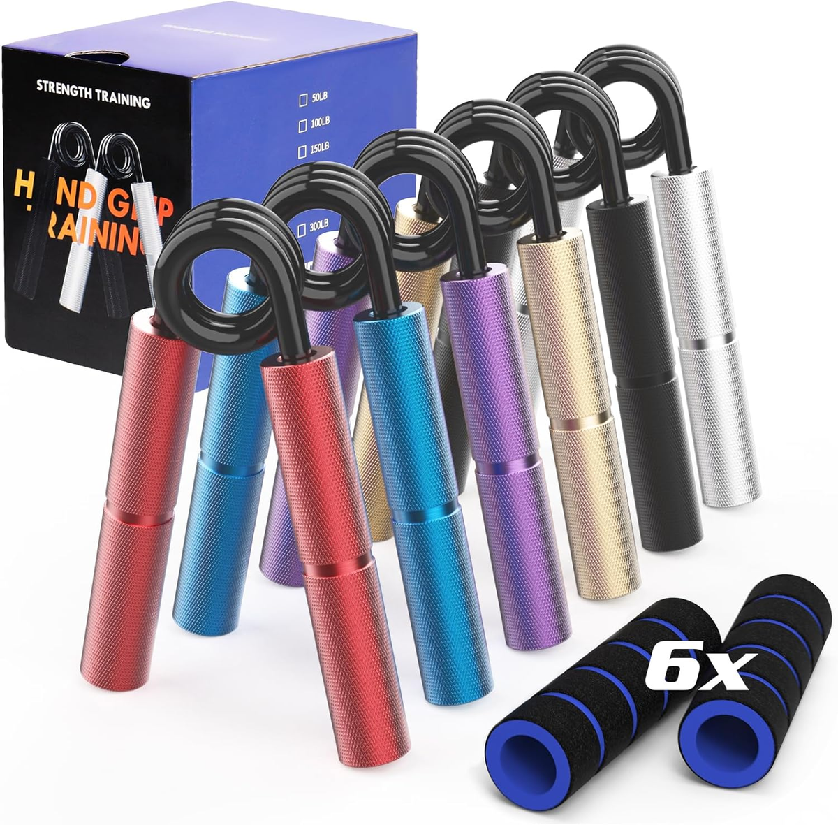 Grip Strengthener Xzyppci Set - 50-300LB Metal Hand Grippers For ...