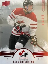BECK MALENSTYN  #63...2016 TEAM CANADA JUNIORS ...RED EXCLUSIVE...012/175