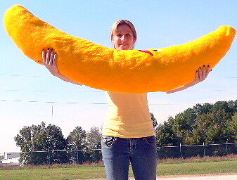American Made Giant Stuffed Banana 5 Feet Tall Big Plush Fruit Soft Plush Fun - Picture 3 of 12