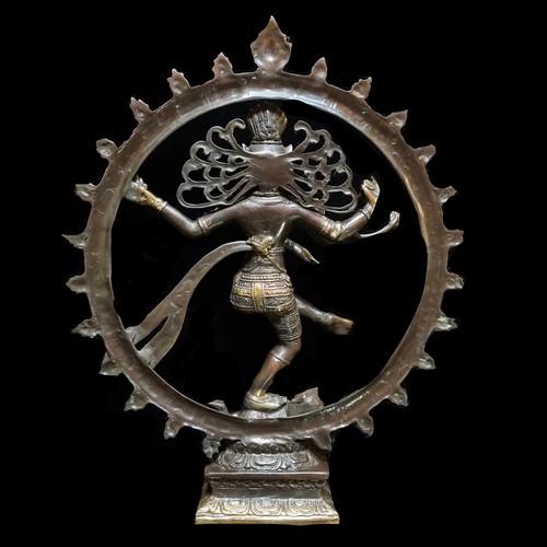 Lord Shiva Nataraja Bronze Hindu Statue 13.5" God Brass Sculpture Home Decor Art - Picture 12 of 15