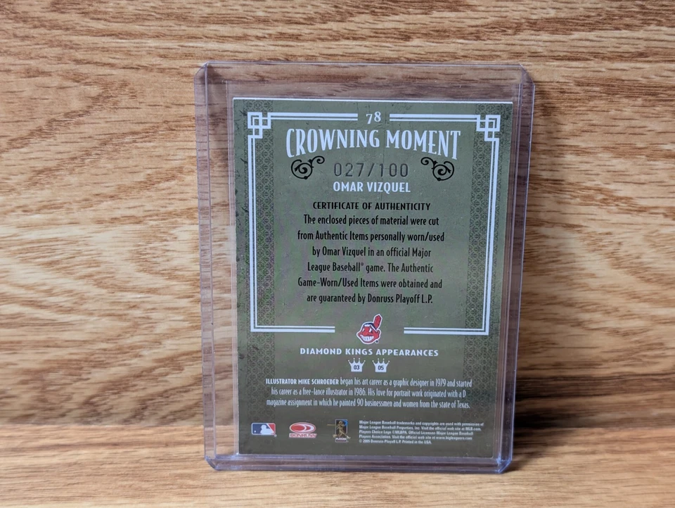 Camiseta deportiva Diamond Kings Omar Vizquel 78 Crowning Moment Bat 2005/100 Foto 2 de 2