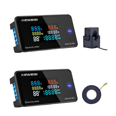 6 in 1 AC50V-300V 100A Stromzähler Voltmeter Amperemeter Watt Spannung