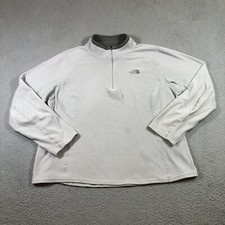 the north face fleece sweater women's gray XL pullover 1/4 zip polar tec