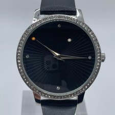 Manhattan by Croton Watch Womens 37mm Case Black Band Quartz Three Hands
