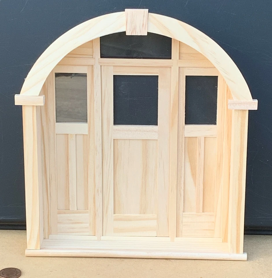 Dolls House Wooden Porch Door & Frame Miniature 1:12 Scale Accessory 49 tumdee - Image 3 of 4