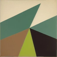 Medium Abstract Painting 2x2 ft. Post-Modernism Geometric Demrin OOAK NEW