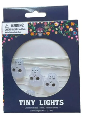 Best Brands Tiny Skeleton - LED Indoor Lights - 15 Skull Lights Total