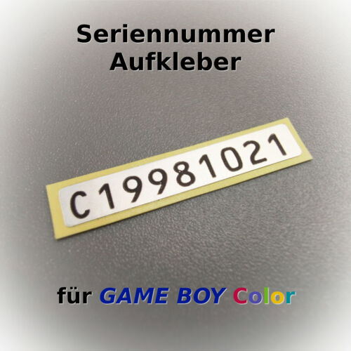 Seriennummer Aufkleber für Nintendo GameBoy Color GBC Sticker Label Ersatz ID - Bild 1 von 1