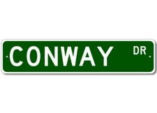 Conway Drive Street Sign Personalized Custom Last Name Metal Sign - Aluminum