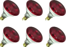 Satco Lighting S4751 - 175 Watt BR38 Dimmable Heat lamp - Red Heat (6 Pack)