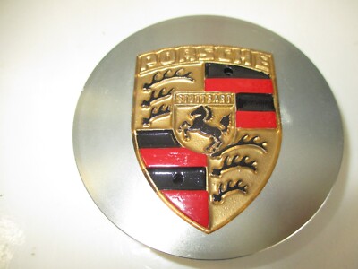 Porsche 911 964 944 928 Silver Crest Metal Wheel Centre Caps