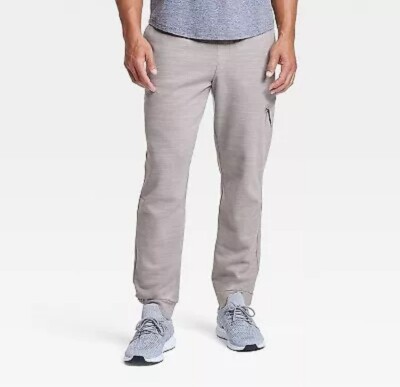 NWT~ All in Motion sz XL Light Gray Siro Ponte Jogger Pants Men's Mid Rise V15