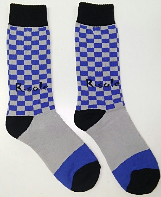 SAOLA R. SOLE Scacchiera Calzino Crew Marca Premium s Nero Blu Royal e Grigio