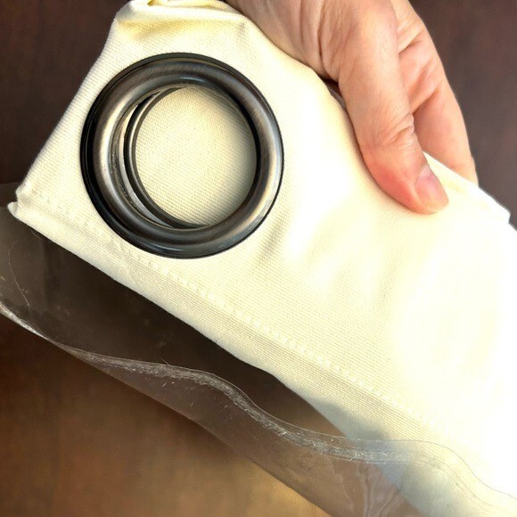 Pottery barn cream Cameron cotton curtain drape w grommets new 50x63 eBay