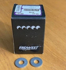 Midwest Fastener 5/16" USS Flat Washers Hot Dip Galvanized #09141 Partial Box