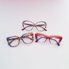 Bundle of 3 Women's Colorful Cat Eye and Square Fashion Glasses