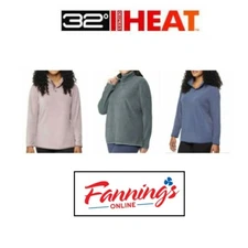 32 Degrees Ladies' Button Snap Neck Fleece Pullover L51
