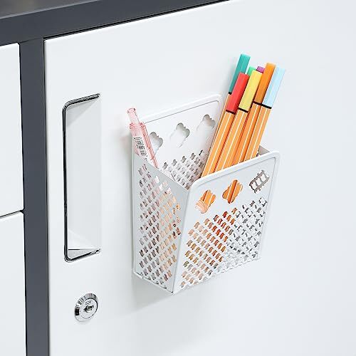 Magnetic Pencil Holder - Magnetic Locker Organizer, 1 1 Basket 1 Pack White