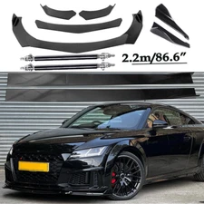 Front Bumper Lip Splitter Spoiler Rear Lip Strut Rods For Audi TTS Quattro Coupe