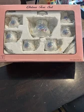 Vintage Miniature Tea Set Pansies Flowers Ranger International 1995