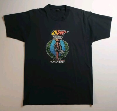 ATHENS 2004 Olympics Men's Graphic Print Screen Stars Best T-Shirt Sz L Black 