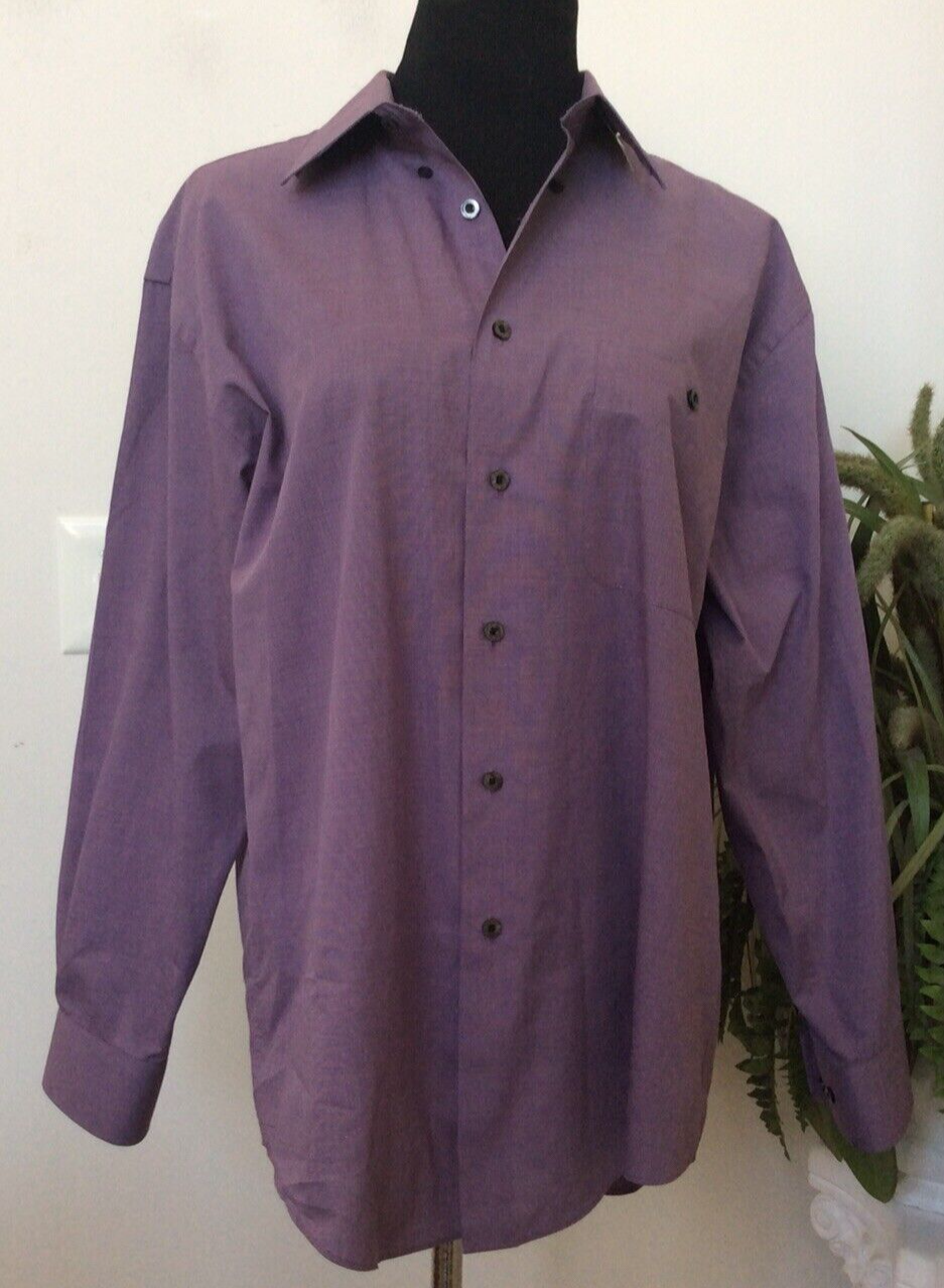 SAINT LAURENT Camicia Oxford da uomo viola antirughe YvesSaintLaurent taglia L ottime condizioni!