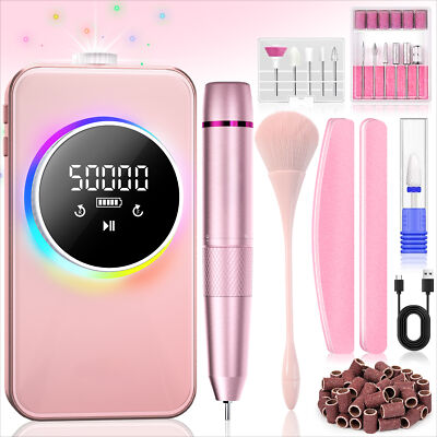 #ad 50000RPM Electric Nail Drill Machine Low Noise Sander File Portable Rechargeable $39.99