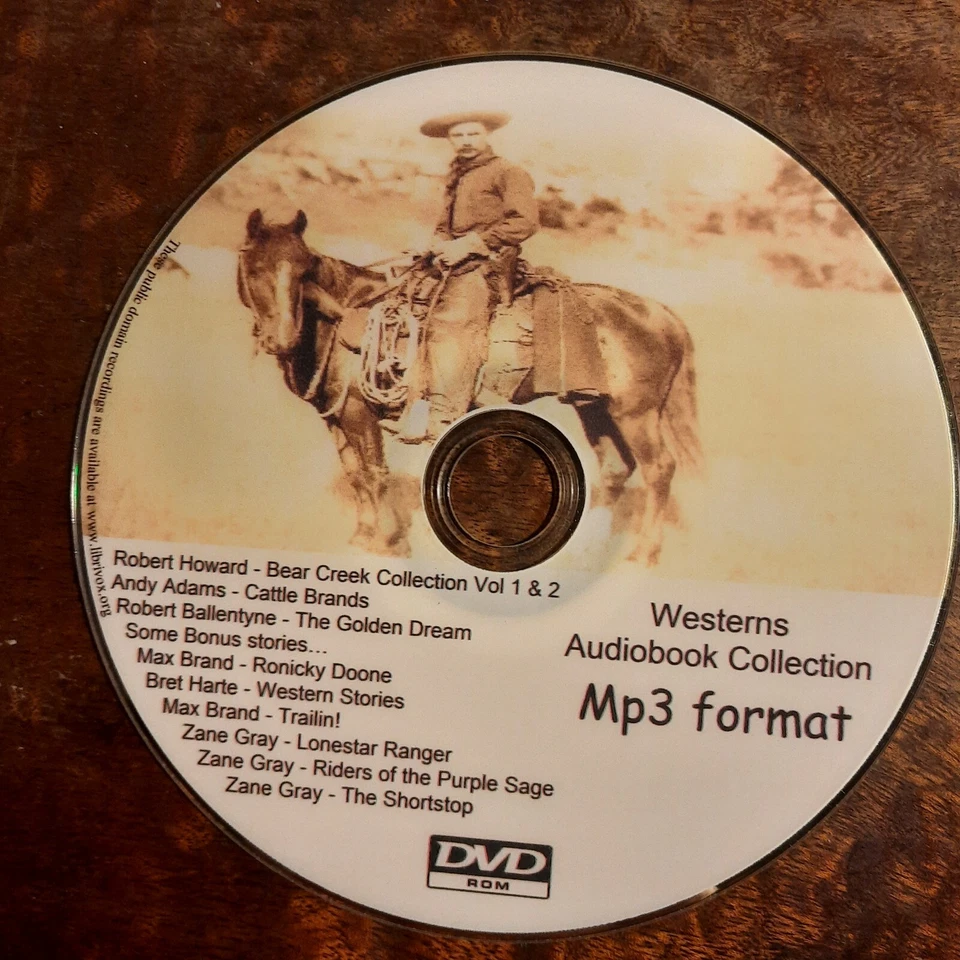 Westerns - Unabridged Audiobook Collection Mp3 DVD 9 Titles 70+hrs - Image 1 of 1