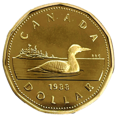 🇨🇦 Canada $1 One Dollar Common Loonie Coin, Crown Queen Effigy