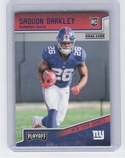 2018 Panini Playoff Saquon Barkley #201 Rookie Goal Line Blue Foil 