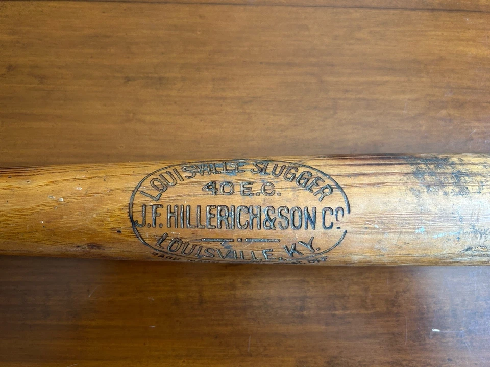 "Muy raro 1911-1916 Louisville Slugger 40 EC Eddie Collins calcomanía murciélago de madera 33""" Foto 4 de 4