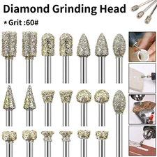 6mm Diamond Grinding Head Assorted Rotary Bit Set With 3mm Shank For Engraving