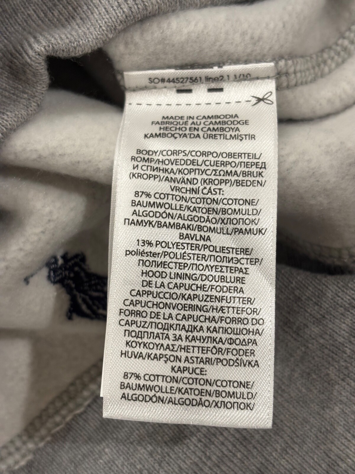 Polo Ralph Lauren uomo rara felpa con cappuccio rosa pony grigio logo taglia S