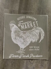 NEW~RETIRED~Farmers Market Rooster Chalk Couture Transfer from Pre-launch