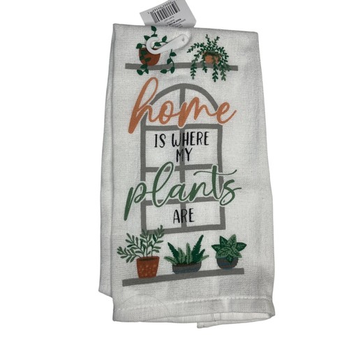 Toalla de cocina True Living "El hogar es donde están mis plantas" nueva - Imagen 2 de 5